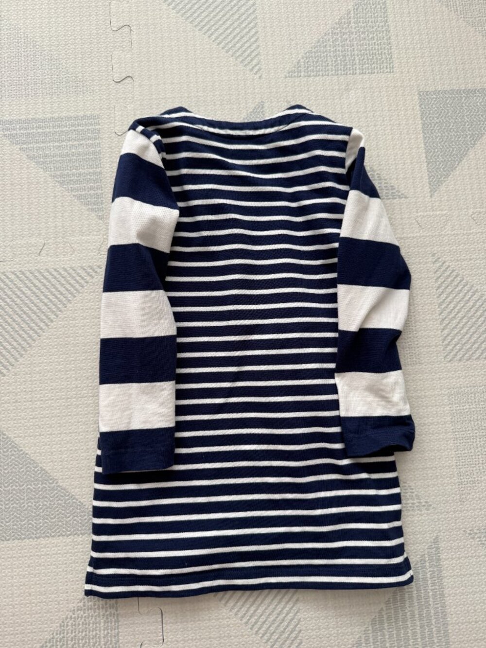 Boden Fun Breton Dress Sapphire Blue/Ivory, 2 - 3 Stripes - Picture 4 of 5